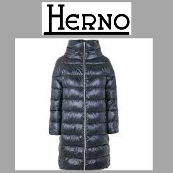 Herno Jackets & Blazers - ❤️ HERNO MATILDE 42 PUFFER PARKA COAT JACKET NAVY DUCK DOWN WARM WINTER